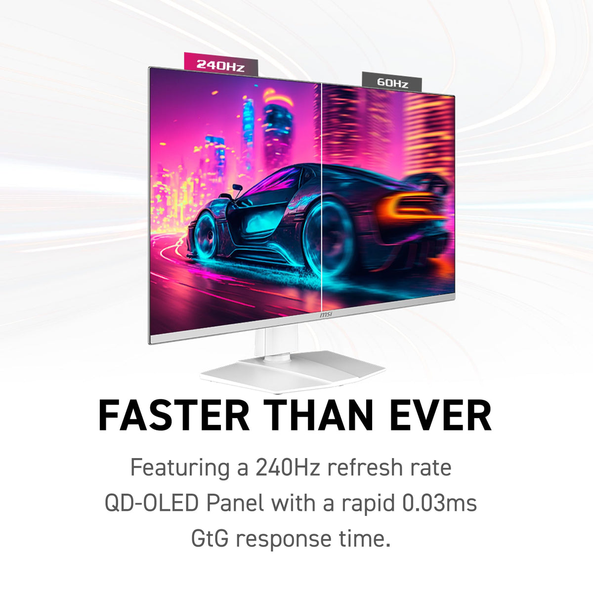 MSI MPG 321URXW QD-OLED 4K UHD clarity enhances detail in cinematic titles.