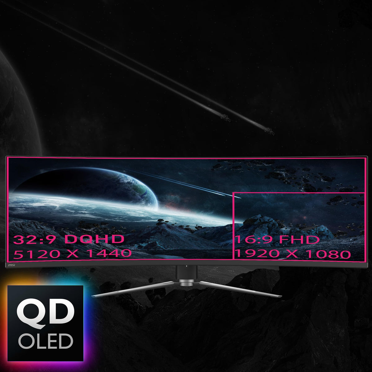 MSI MPG 491CQP QD-OLED 1800R curve enhances surround feel during games