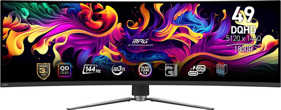MSI MPG 491CQP QD-OLED curved display for immersive gaming visuals