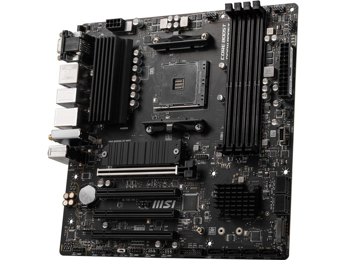 MSI PRO B550M VC WiFi built-in Wi‑Fi antenna aids wireless setup.