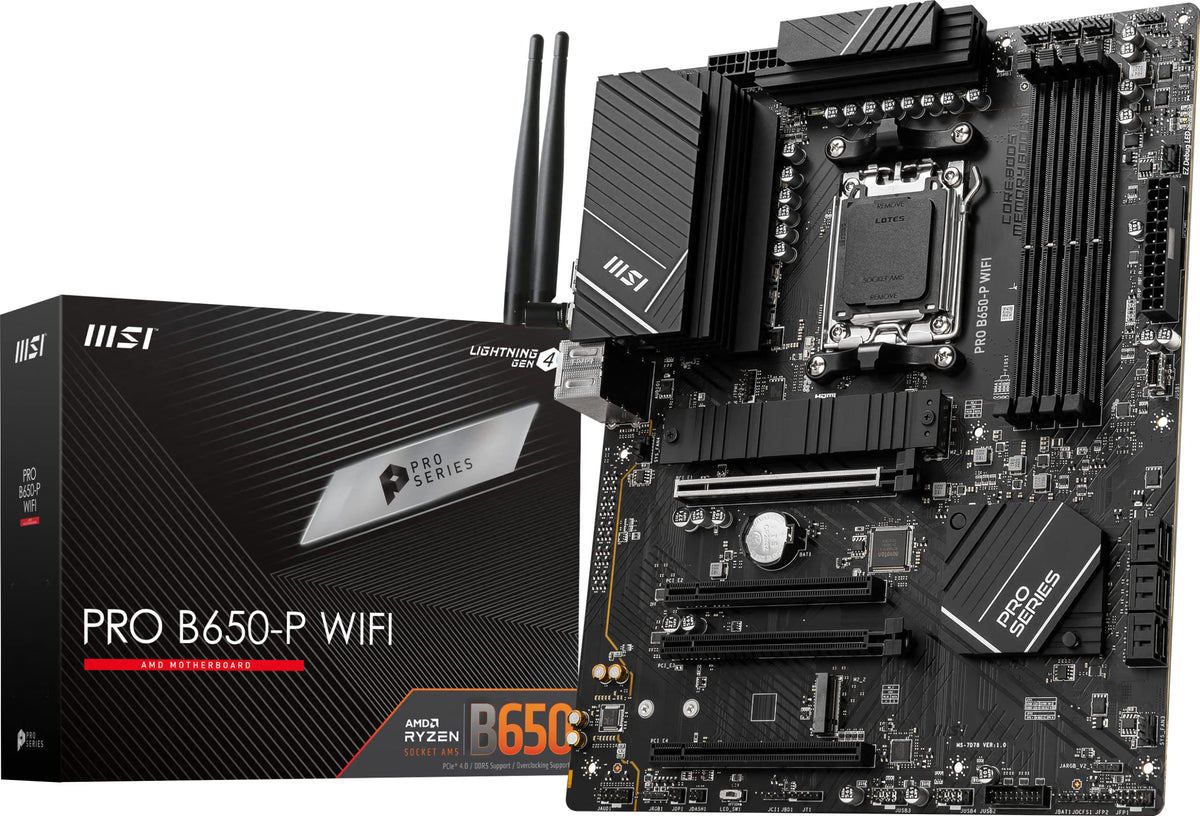 MSI PRO B650-P front I/O panel for easy connectivity in gaming and work setups