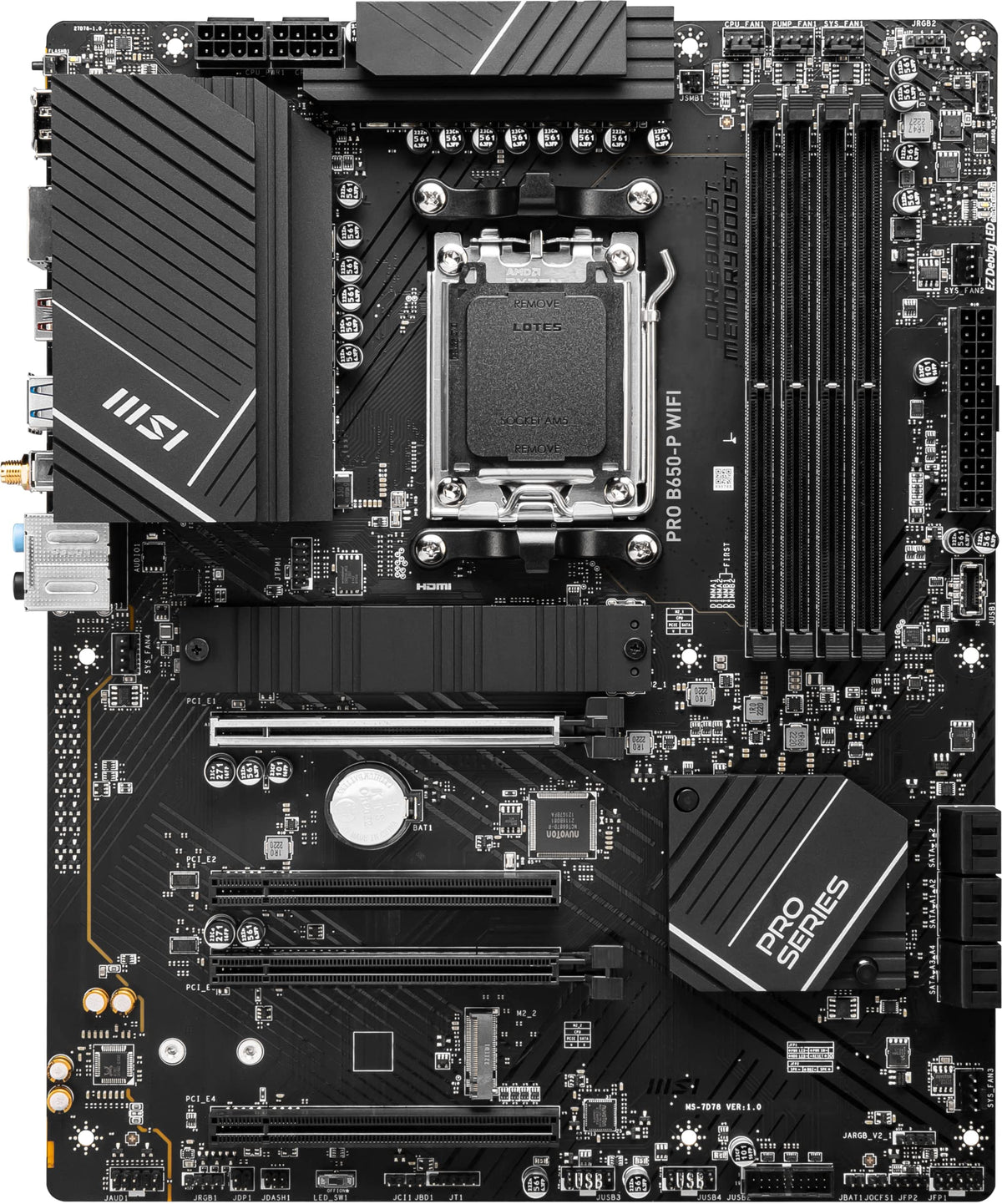 MSI PRO B650-P PCIe 4.0 slots support high-speed GPUs and fast NVMe drives