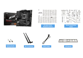 MSI PRO B650M-A WiFi ProSeries motherboard in an open build setup