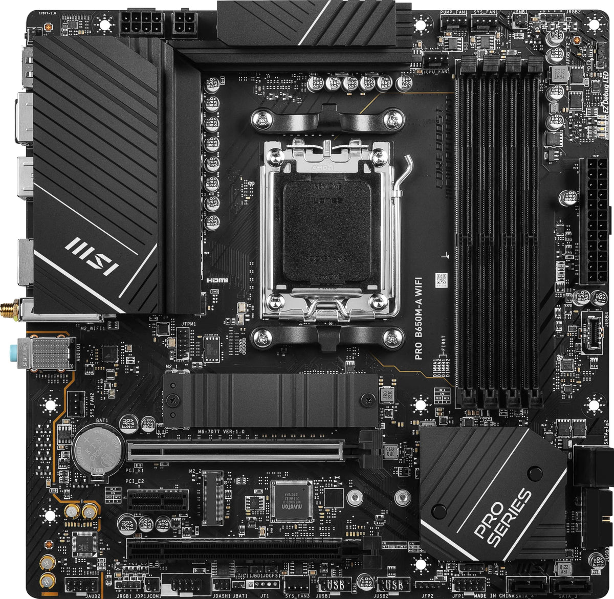 MSI PRO B650M-A WiFi ProSeries motherboard PCIe 4 slot highlight for speed