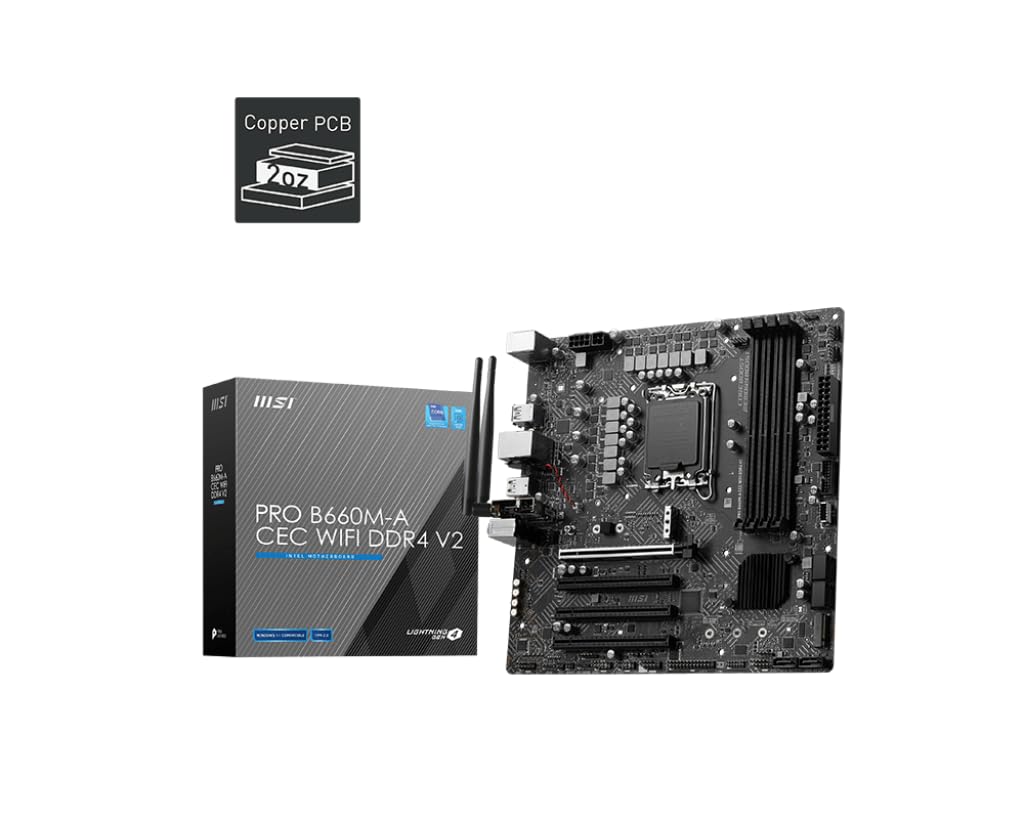 MSI PRO B660M-A WiFi DDR4 V2 motherboard packaging indicating renewed condition