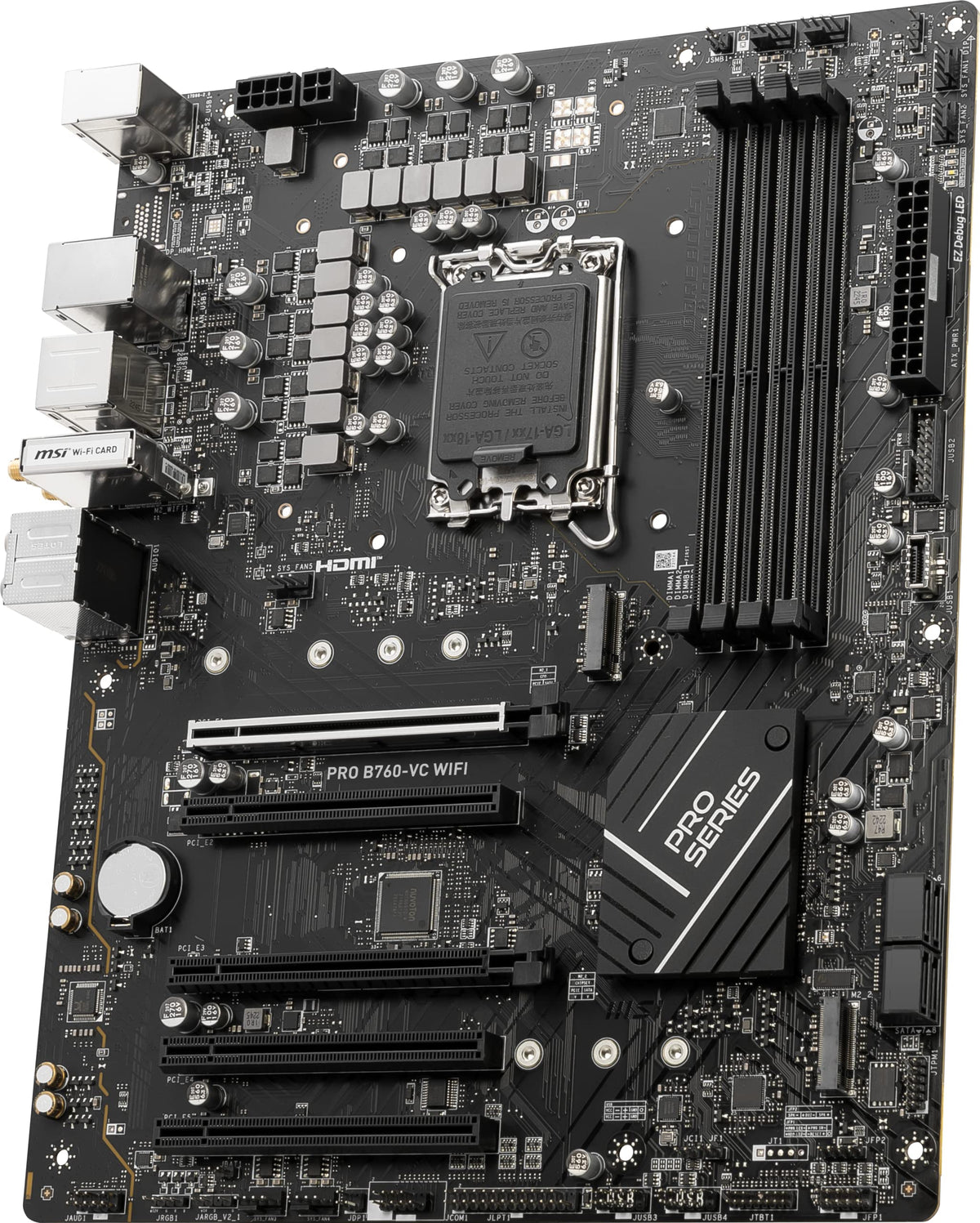 MSI PRO B760-VC DDR5 slots enable high-speed multitasking and future-ready memory kits