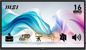 MSI Pro MP165 E6 front view showing a portable 15.6-inch display for on-the-go work.