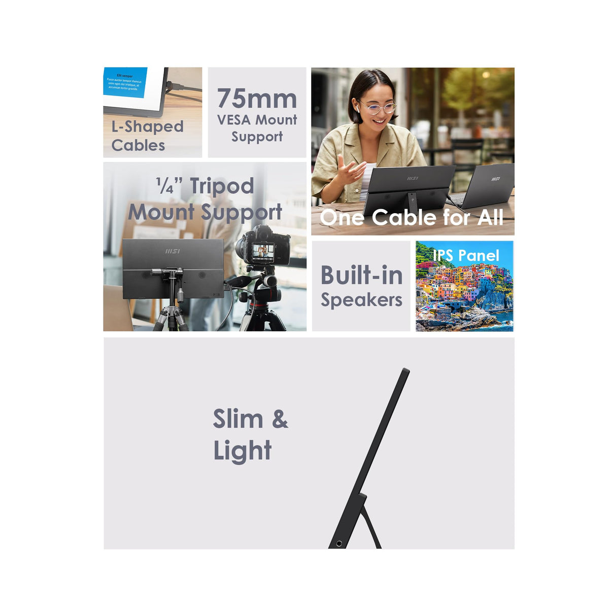 Ultra-slim profile and light weight ideal for slipping into a laptop bag.