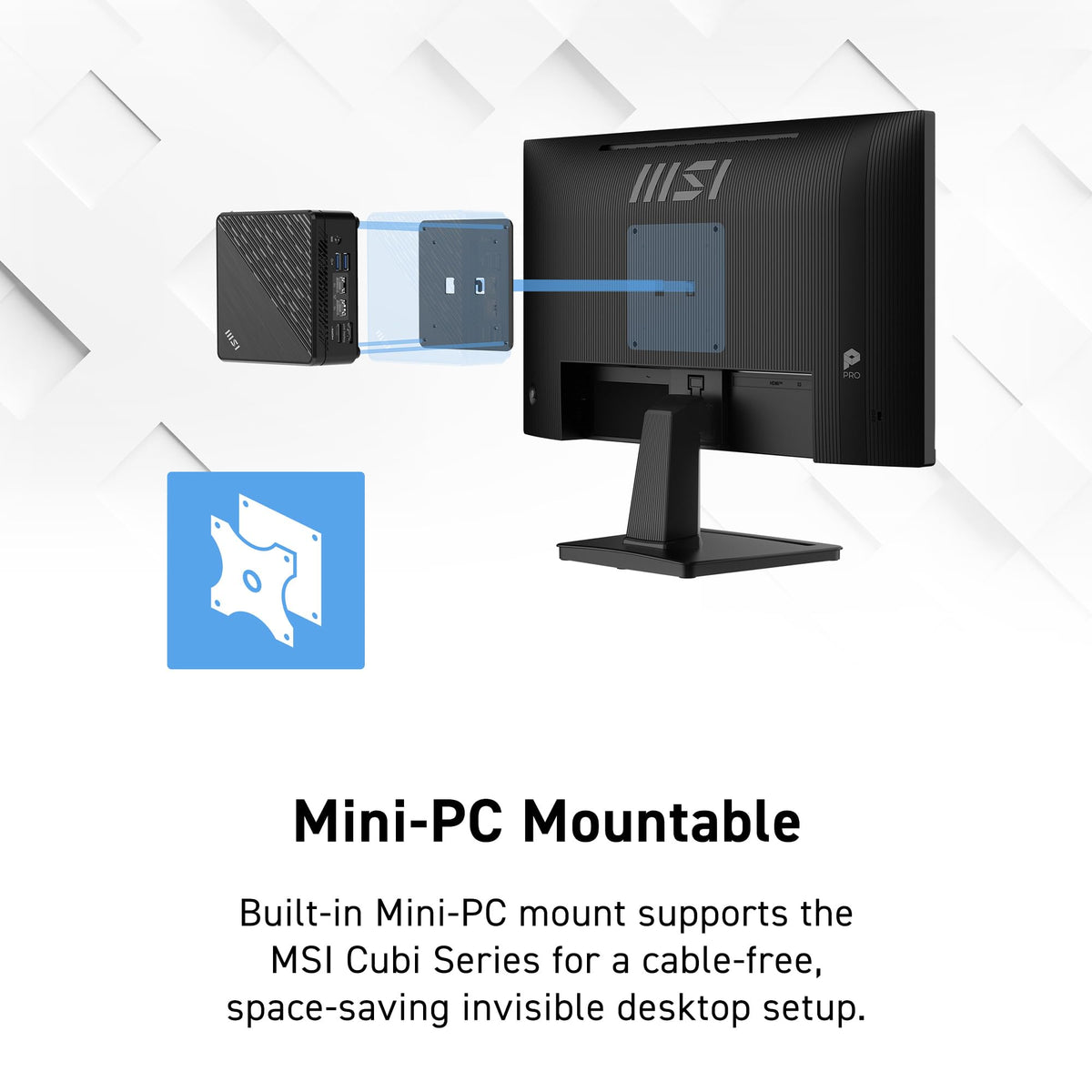 MSI PRO MP225 E12VL ports and inputs highlight versatile HDMI and VGA connectivity