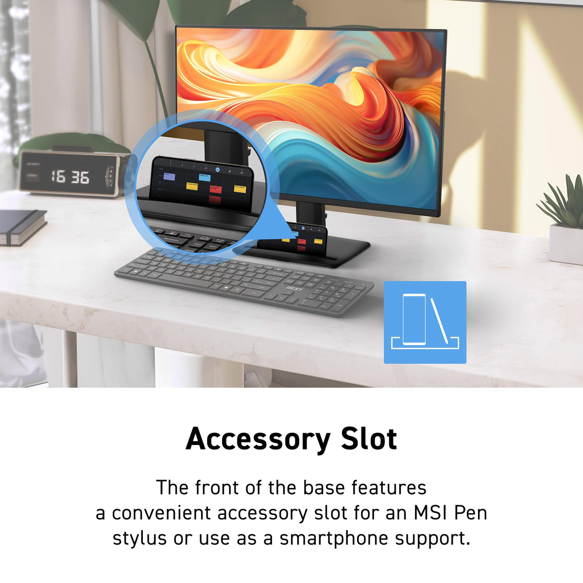 MSI PRO MP225 E12VL VESA mount compatibility enabling flexible workspace setups