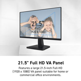MSI PRO MP225V side profile highlighting slim bezels and desk-friendly design