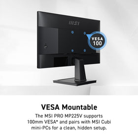 MSI PRO MP225V TÜV-certified panel for safer viewing during extended use