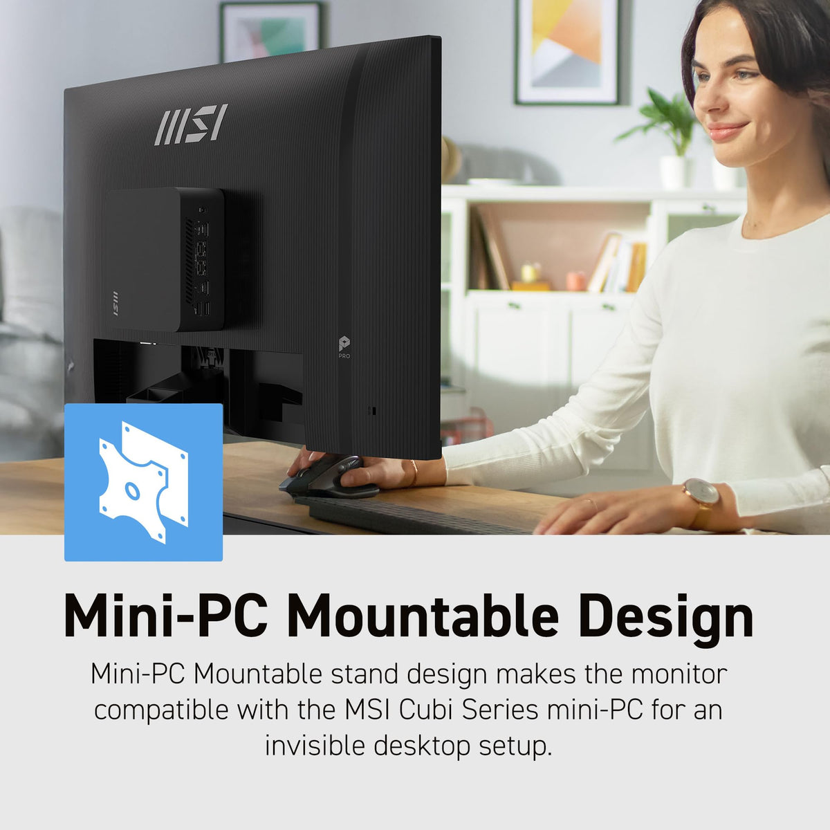 MSI PRO MP242 E14C USB-C PD connectivity for single-cable setups