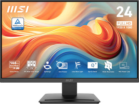 MSI PRO MP243L E14 front view shows slim bezels for immersive gaming and productivity