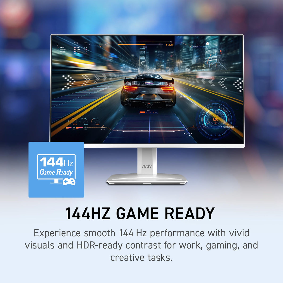 MSI PRO MP243W E14 IPS panel with wide viewing angles and vibrant color.
