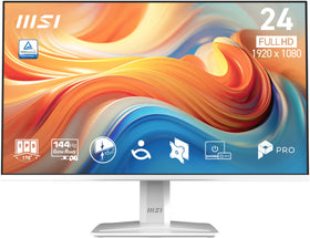 MSI PRO MP243W E14 tilt-adjust stand for ergonomic viewing and reduced neck strain.