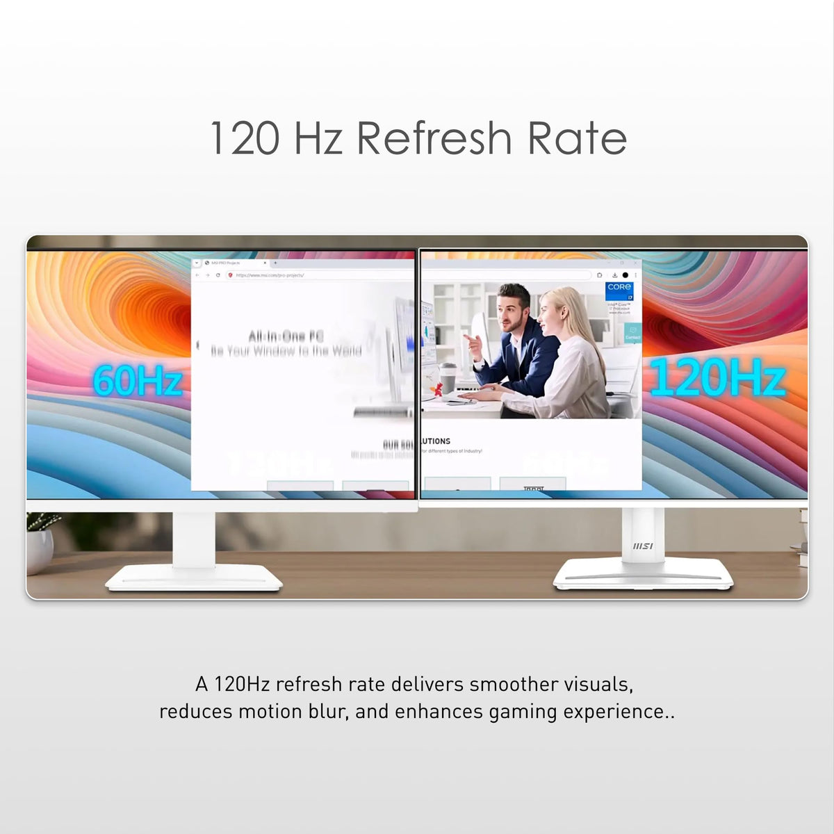 MSI PRO MP251W E2 HDR-ready display with richer contrast for supported content