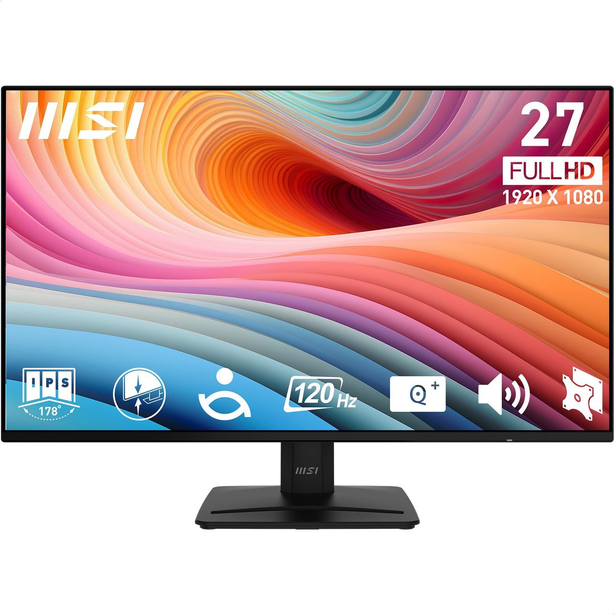 MSI PRO MP271A E2 front view with slim bezels for immersive multi-monitor setups