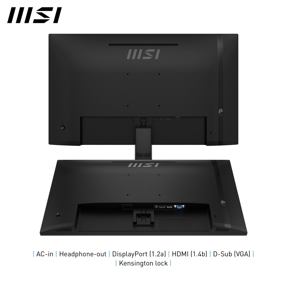 MSI PRO MP271A E2 IPS panel close-up highlighting 178° viewing for accurate colors