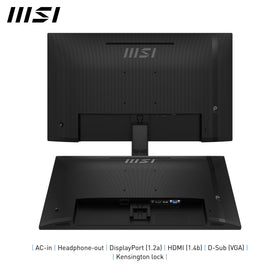 MSI PRO MP271A E2 IPS panel close-up highlighting 178° viewing for accurate colors