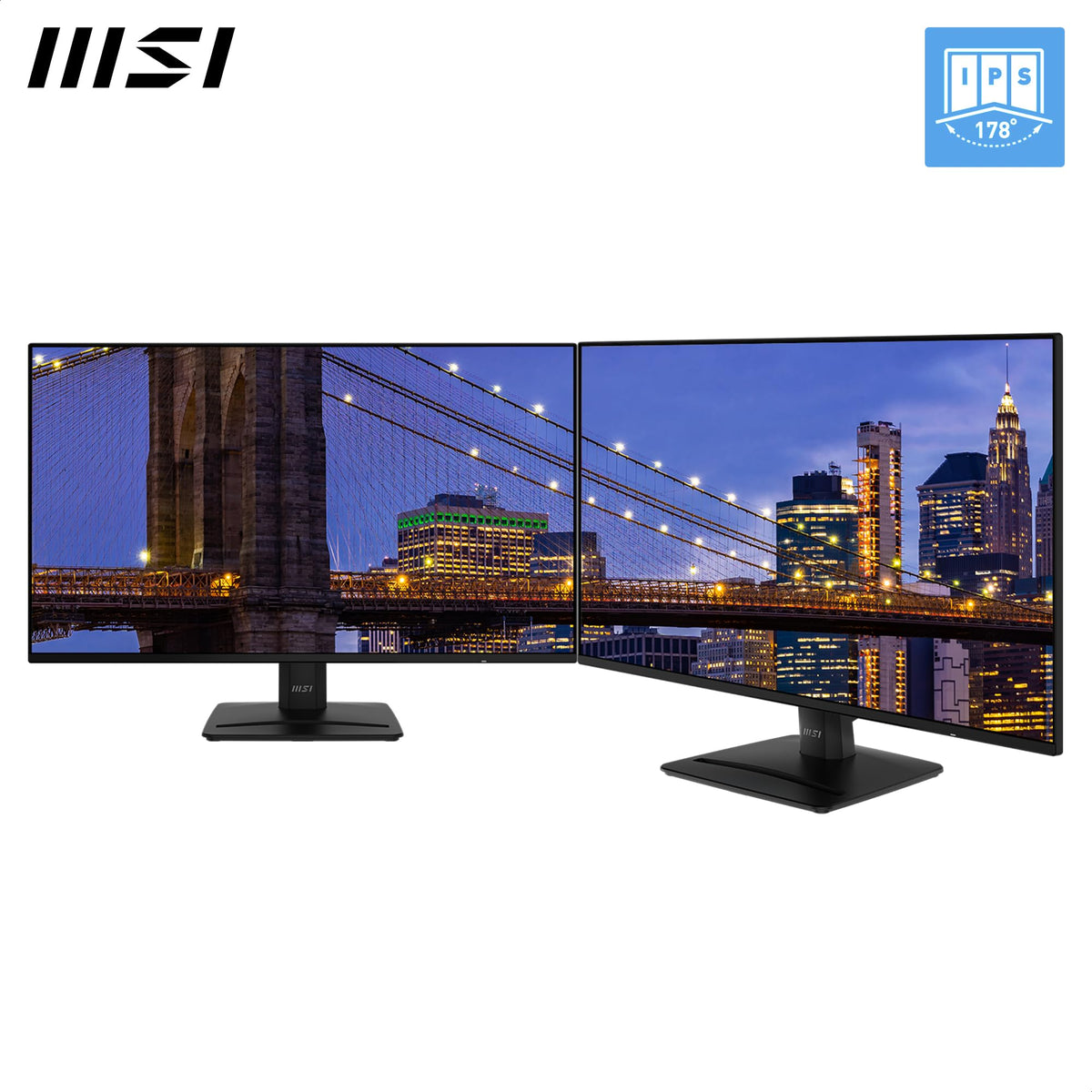 MSI PRO MP271A E2 slim bezel with built-in speakers for compact desk setups