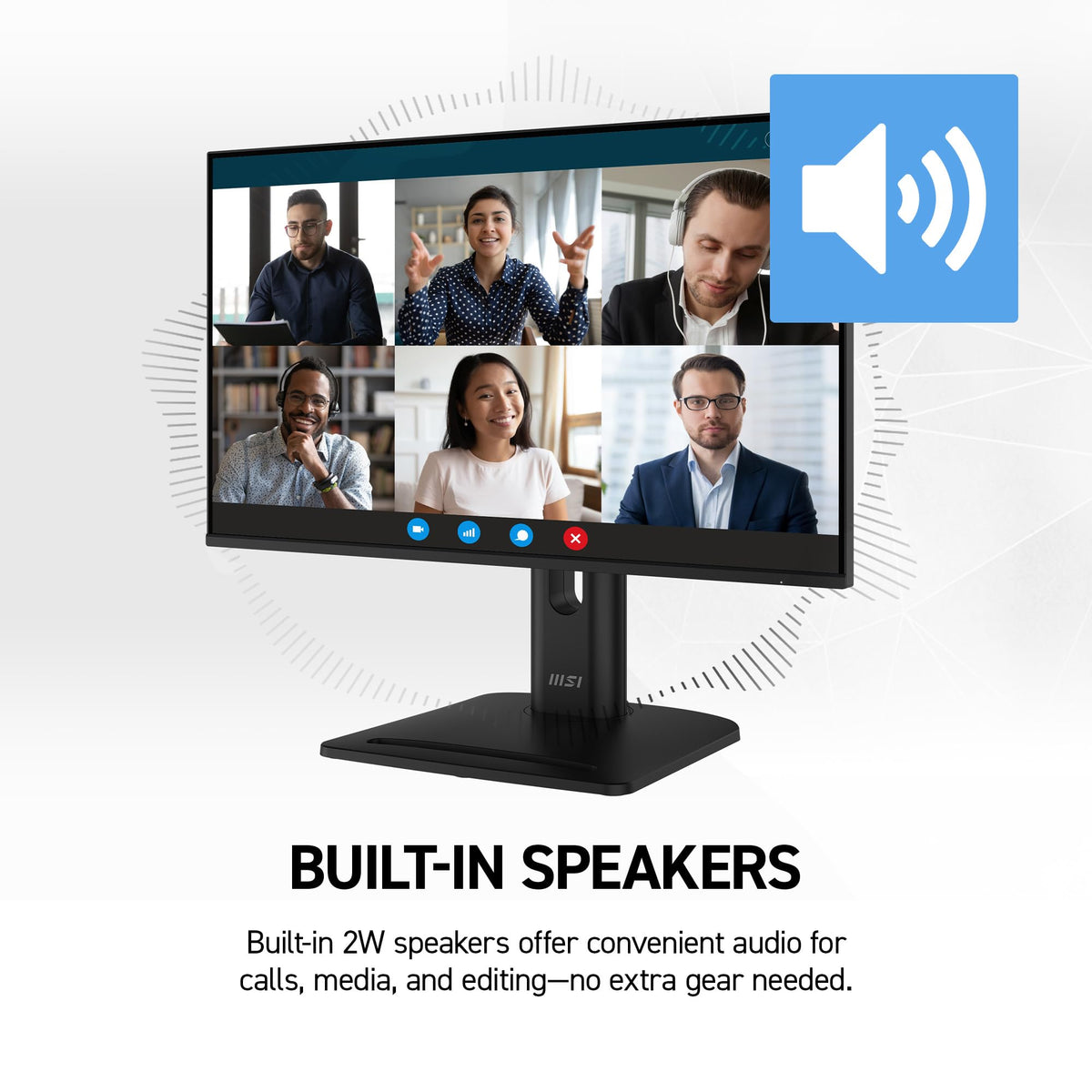 MSI PRO MP272 E14C 144Hz refresh supports smooth, responsive everyday tasks and play.