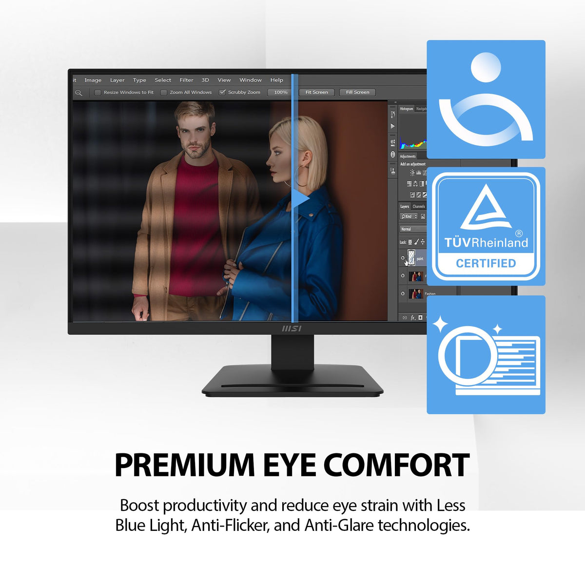 MSI PRO MP273L E14 144Hz refresh for smooth gameplay and editing