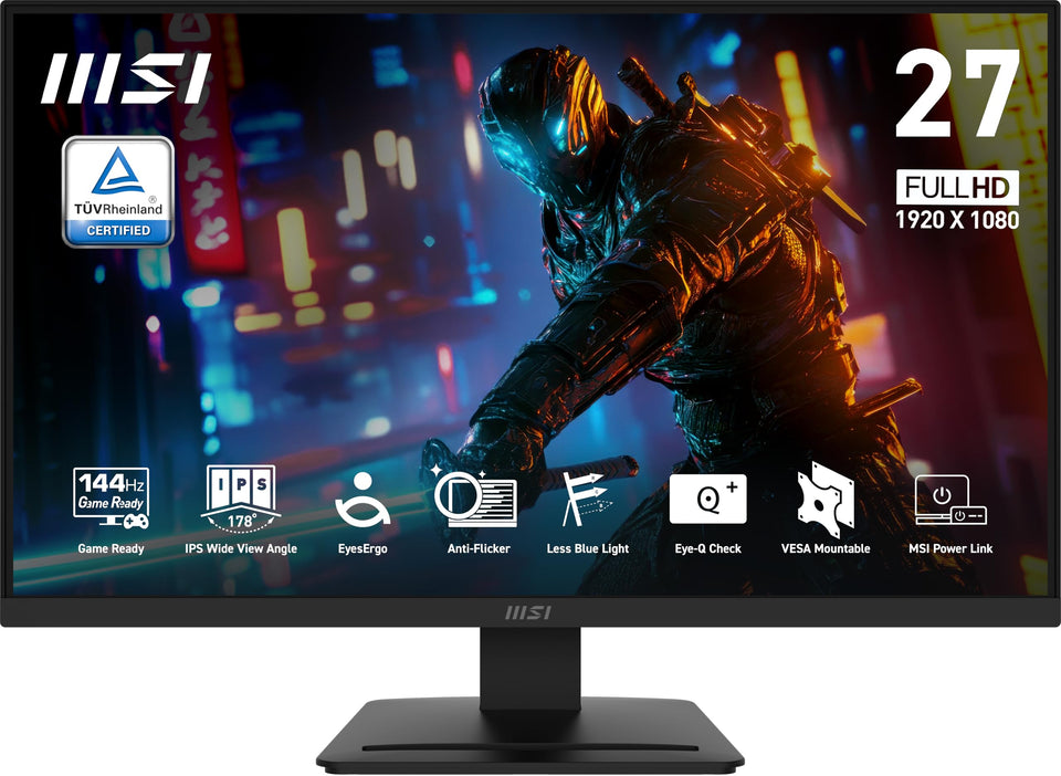 MSI PRO MP273L E14 stand tilt for ergonomic viewing during long work and gaming sessions