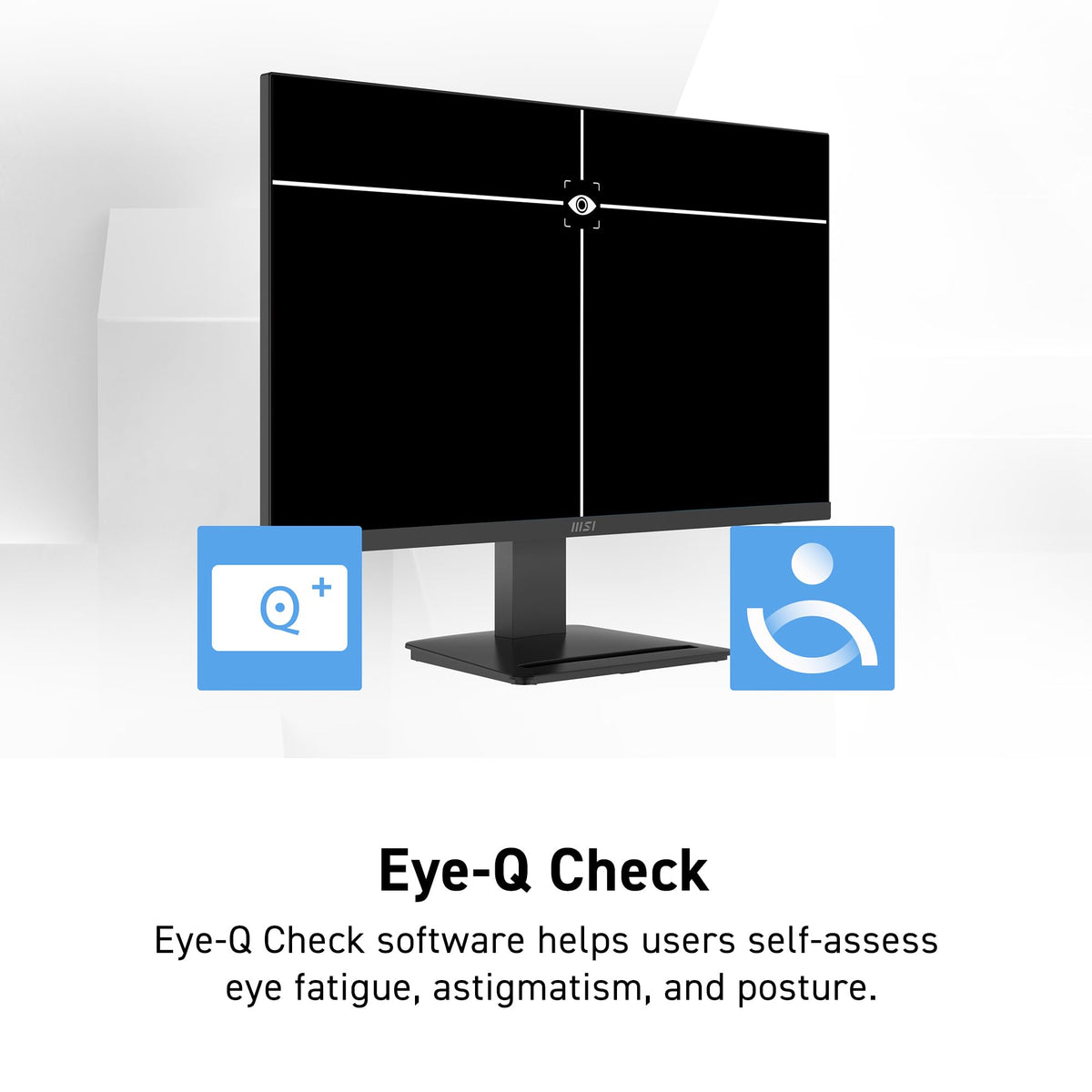 MSI PRO MP273Q E7 eye care-settings illustrating TÜV Flicker Free and Low Blue Light features