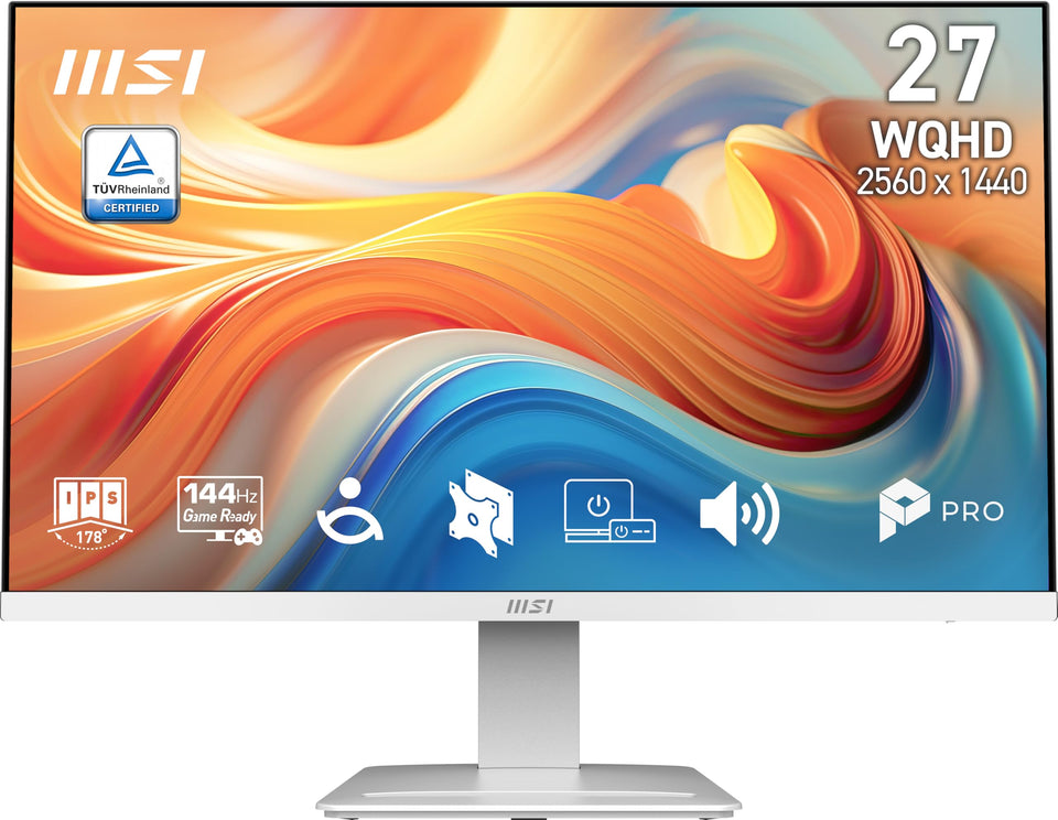 MSI PRO MP273QW E14 full view of the 27-inch QHD IPS panel, clarity for work and play
