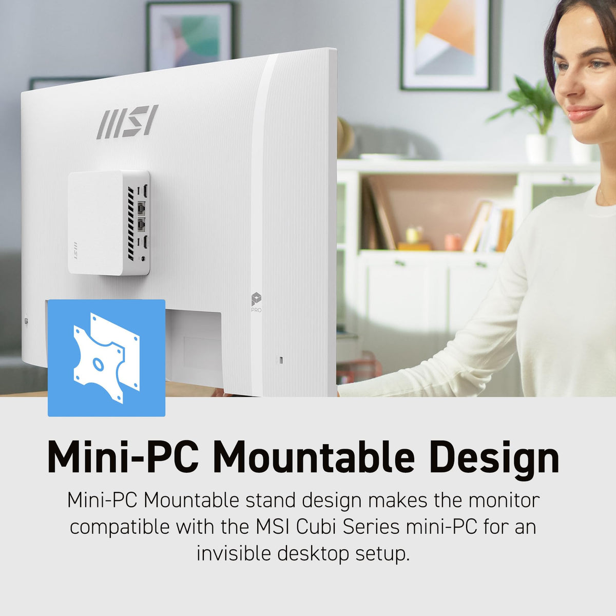 MSI PRO MP273QW E14 VESA mount compatibility for clean multi-monitor setups