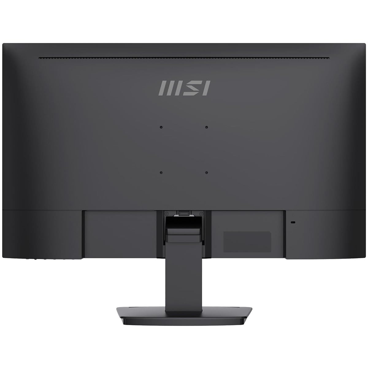 MSI PRO MP273U side angle highlights compact desk footprint