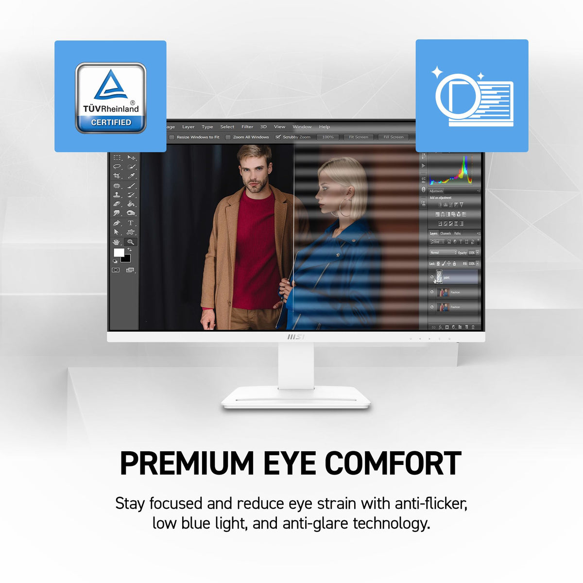MSI PRO MP273W slim-bezel design for immersive, distraction-free visuals