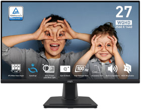 MSI PRO MP275Q front view showing crisp 27 inch WQHD display for daily work