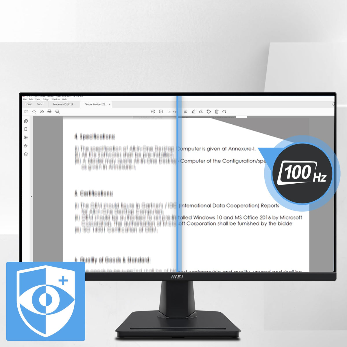 MSI PRO MP275Q side angle view highlighting tilt adjustable stand