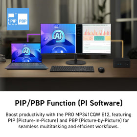 MSI PRO MP341CQ E12 HDMI and DP connectivity supports flexible setups