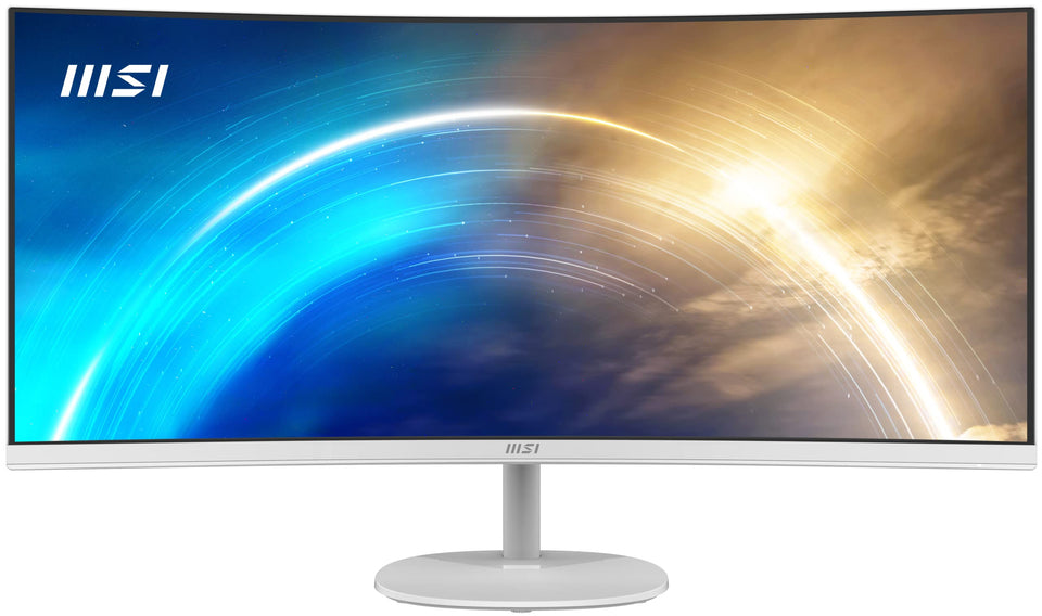 MSI MP341CQW 34-inch UWQHD curved monitor for immersive productivity and multitasking.