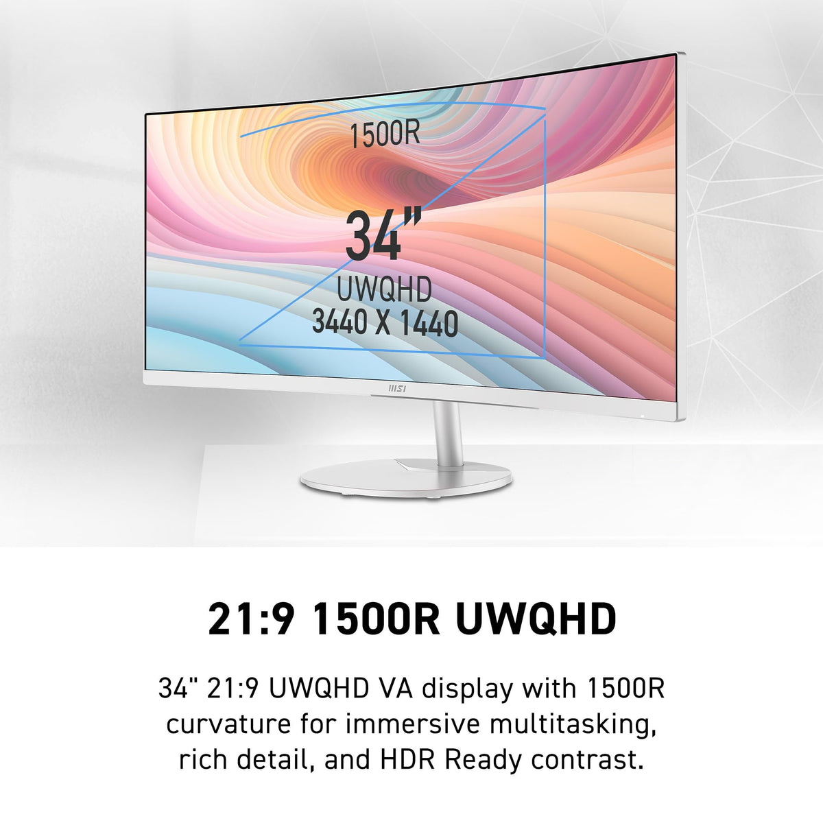 MSI PRO MP341CQW Adaptive-Sync reduces tearing for fluid gameplay and seamless video.