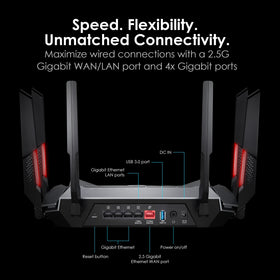 MSI Radix AXE6600 router packaging and accessories included.