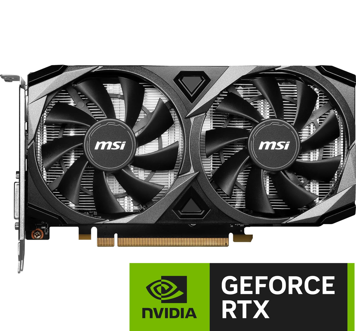 MSI RTX 3050 Ventus 2X XS 8G OC rear panel with ports.