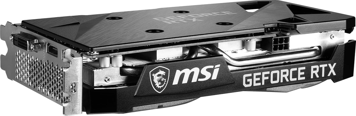 MSI RTX 3050 Ventus 2X XS 8G OC side profile with branding.