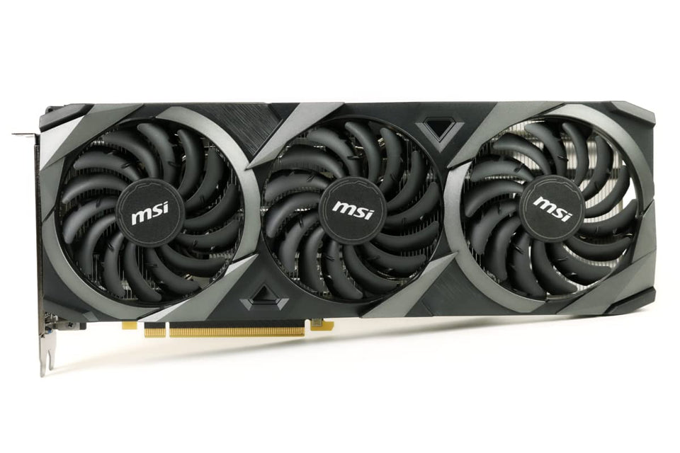 MSI RTX 3070 Ventus 3X front view with TORX Fan 3.0 for cooling