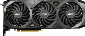 Closeup of MSI RTX 3080 Ventus 3X torx-fan cooling for sustained performance