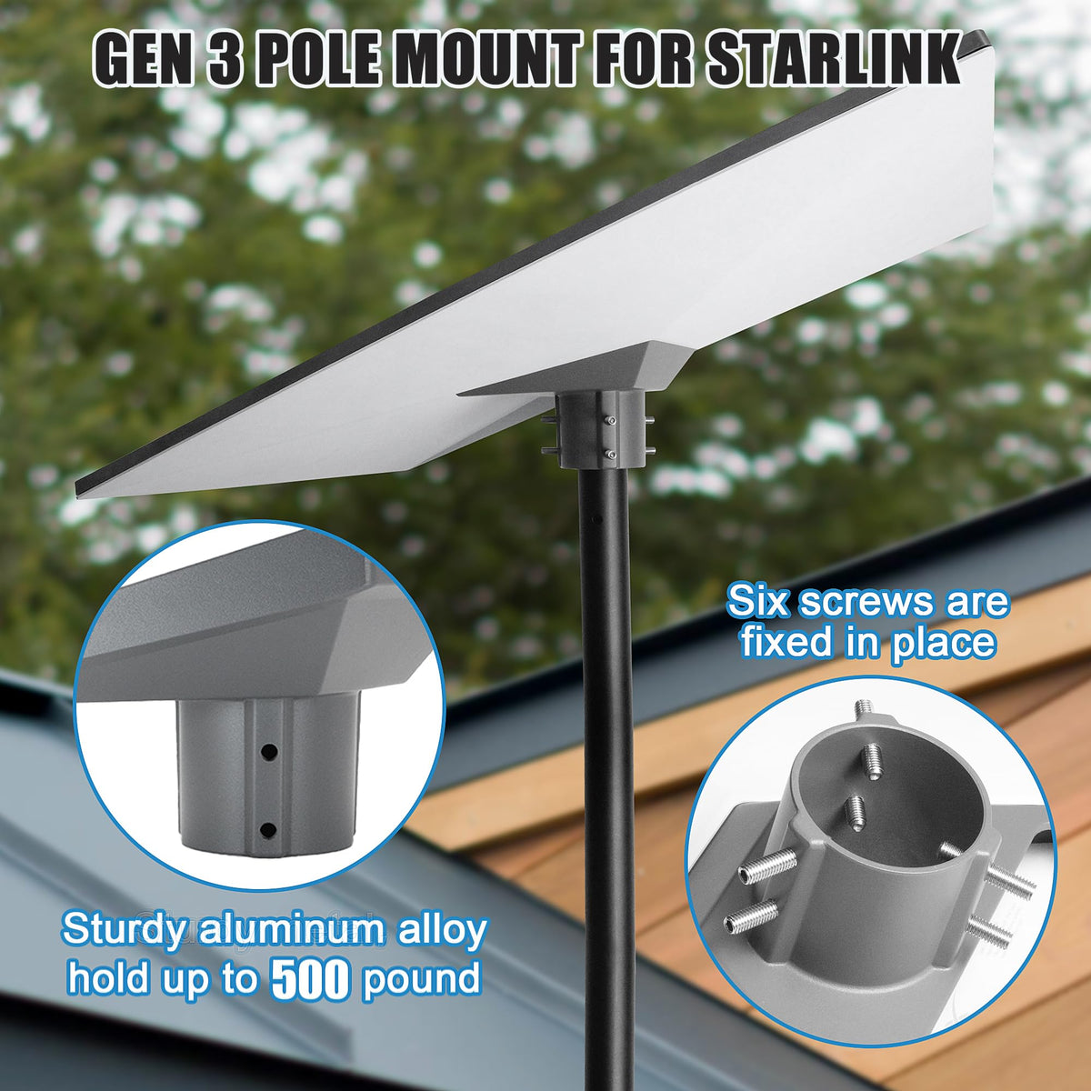 Mskekit pipe adapter aluminum body provides sturdy support in windy conditions.