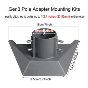 Mskekit pipe adapter for Starlink Gen3 fits 25–53 mm poles for stable setup.