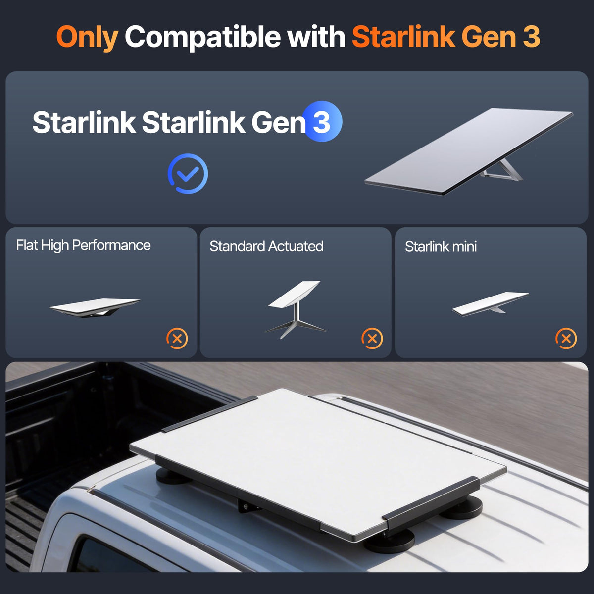 MSKEKIT Starlink mount with 220lbs magnetic hold for rugged conditions.