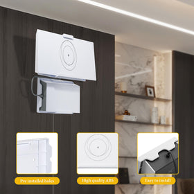 Mskekit wall mount kit with cable retention keeps cords secure.