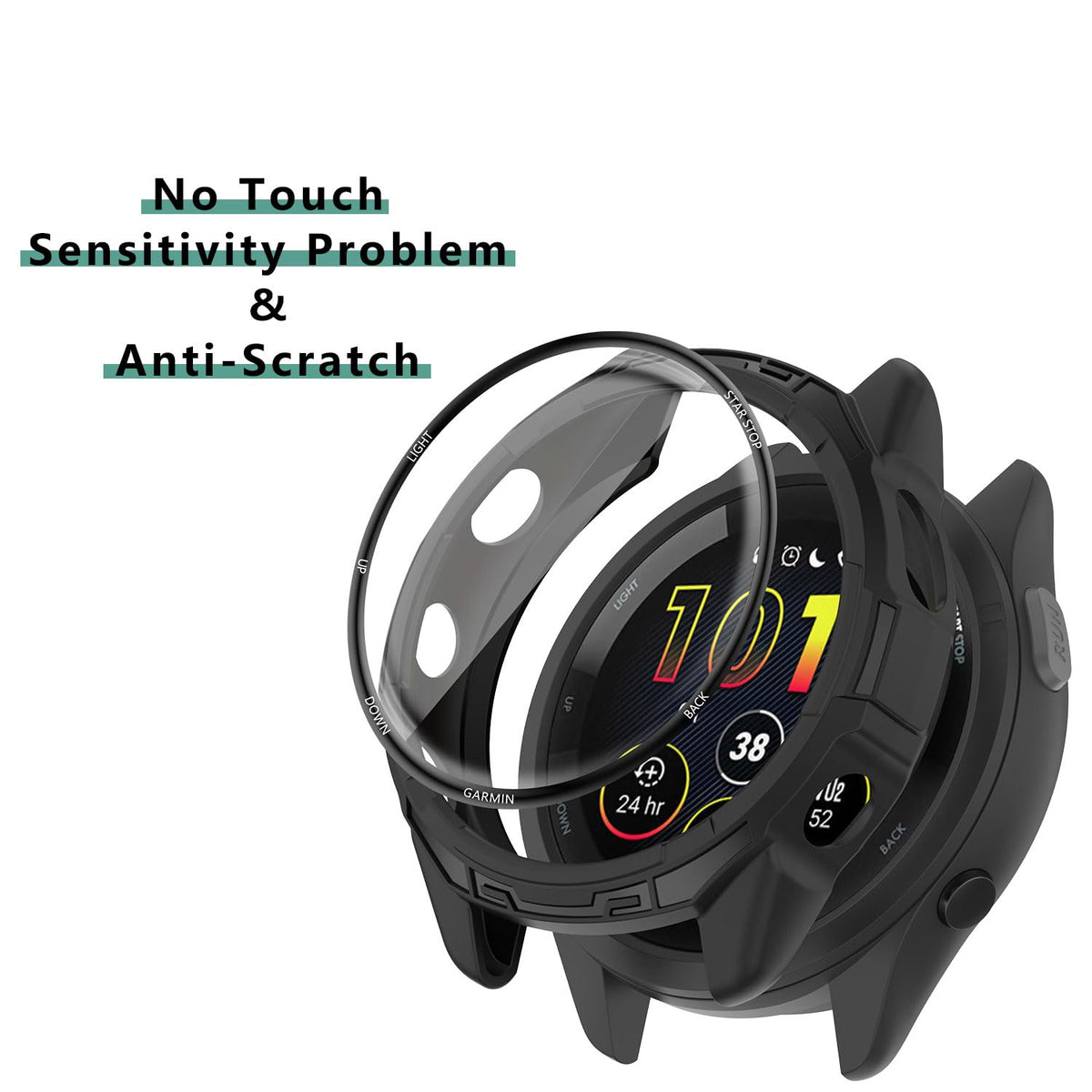 Msvueioe case on watch with charger showing convenient charging without removal