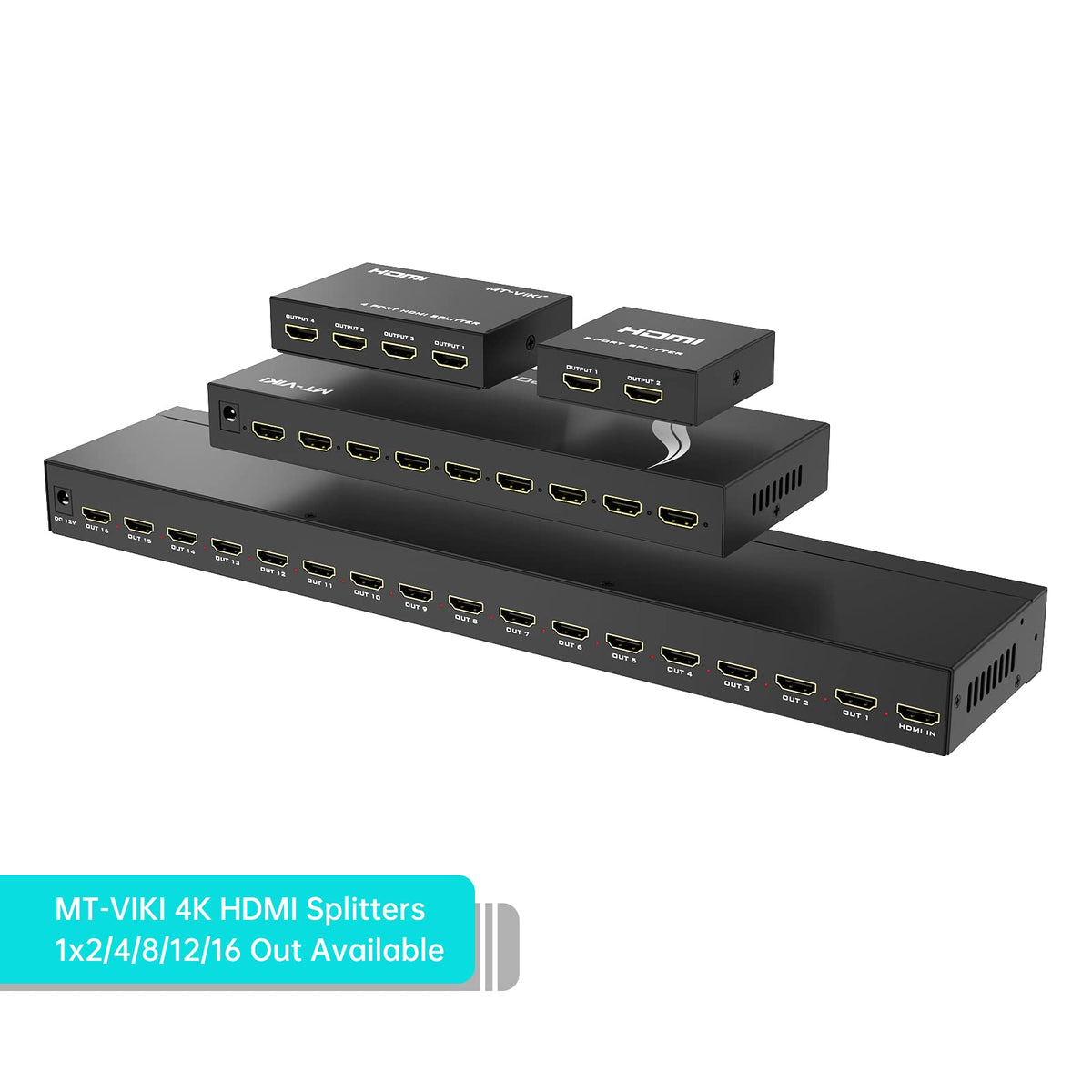 MT-VIKI splitter back ports with two HDMI outputs for easy setup