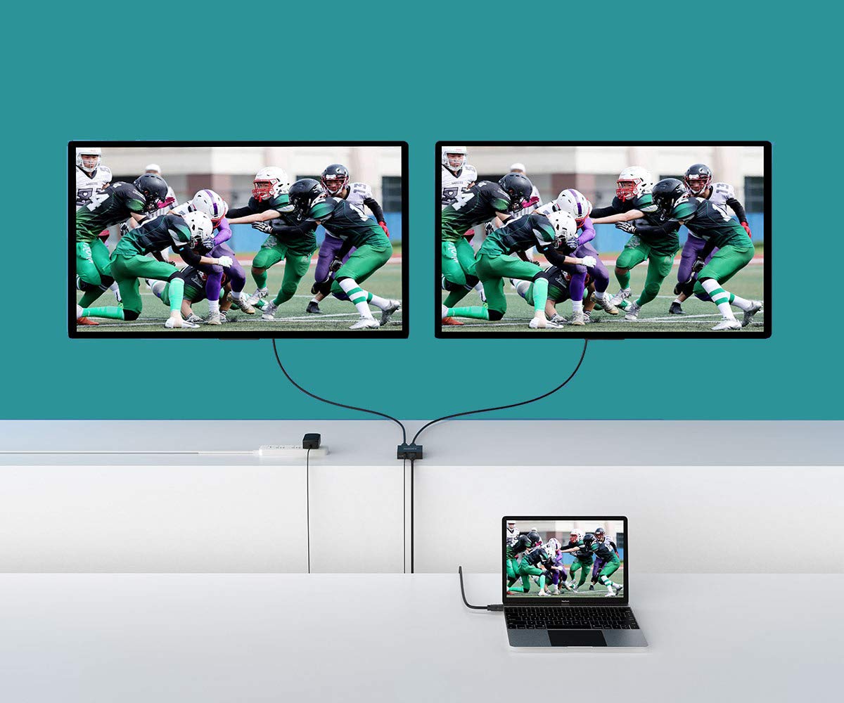 MT-VIKI setup with two displays showing identical content in conference room